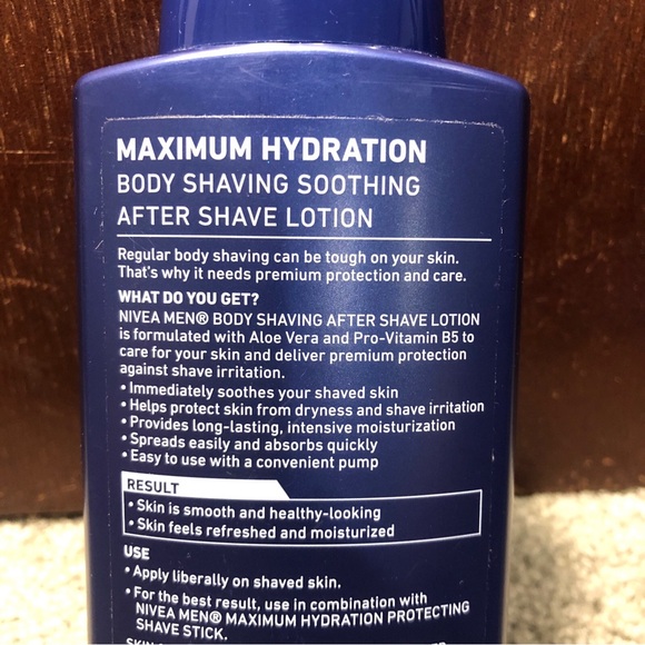 SOLD - Nivea Men Body Shaving Maximum Hydration Soothing After Shave Lotion 8.1o - Picture 6 of 9